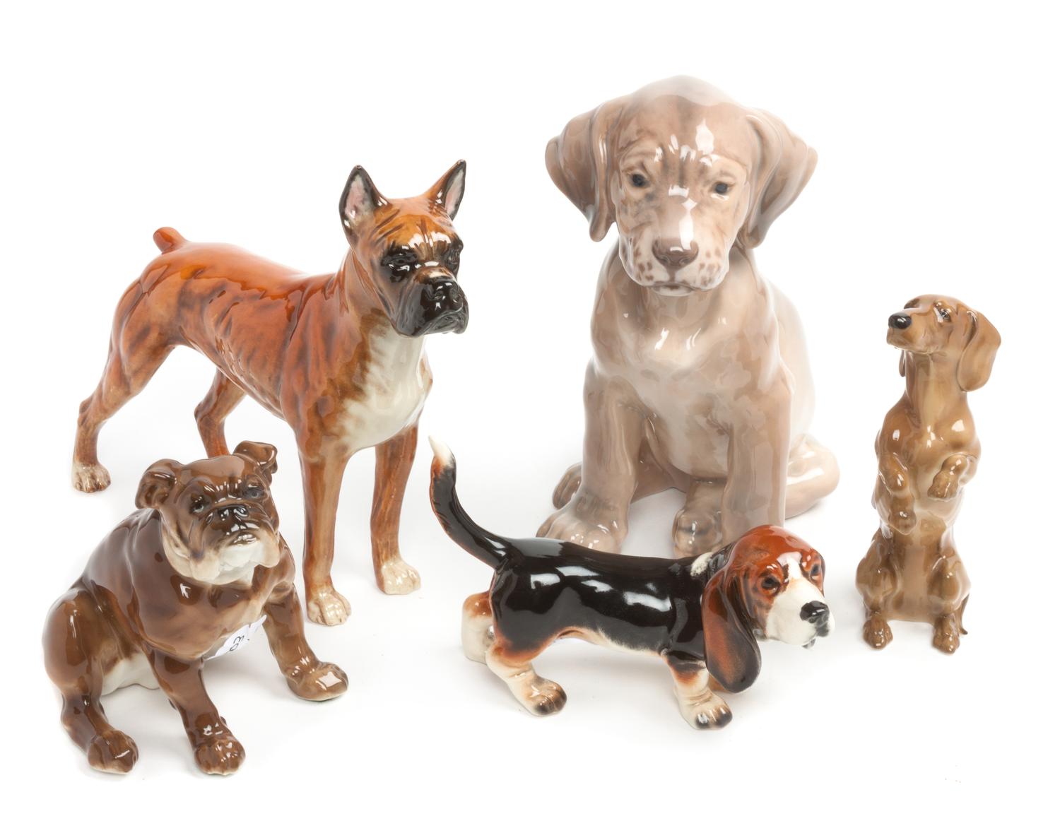 Five German Porcelain Figures Height of tallest 9 1/4 inches. — 20TH CENTURY