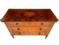 An Italian Neoclassical Walnut and Marquetry Commode in the Manner of Maggiolini