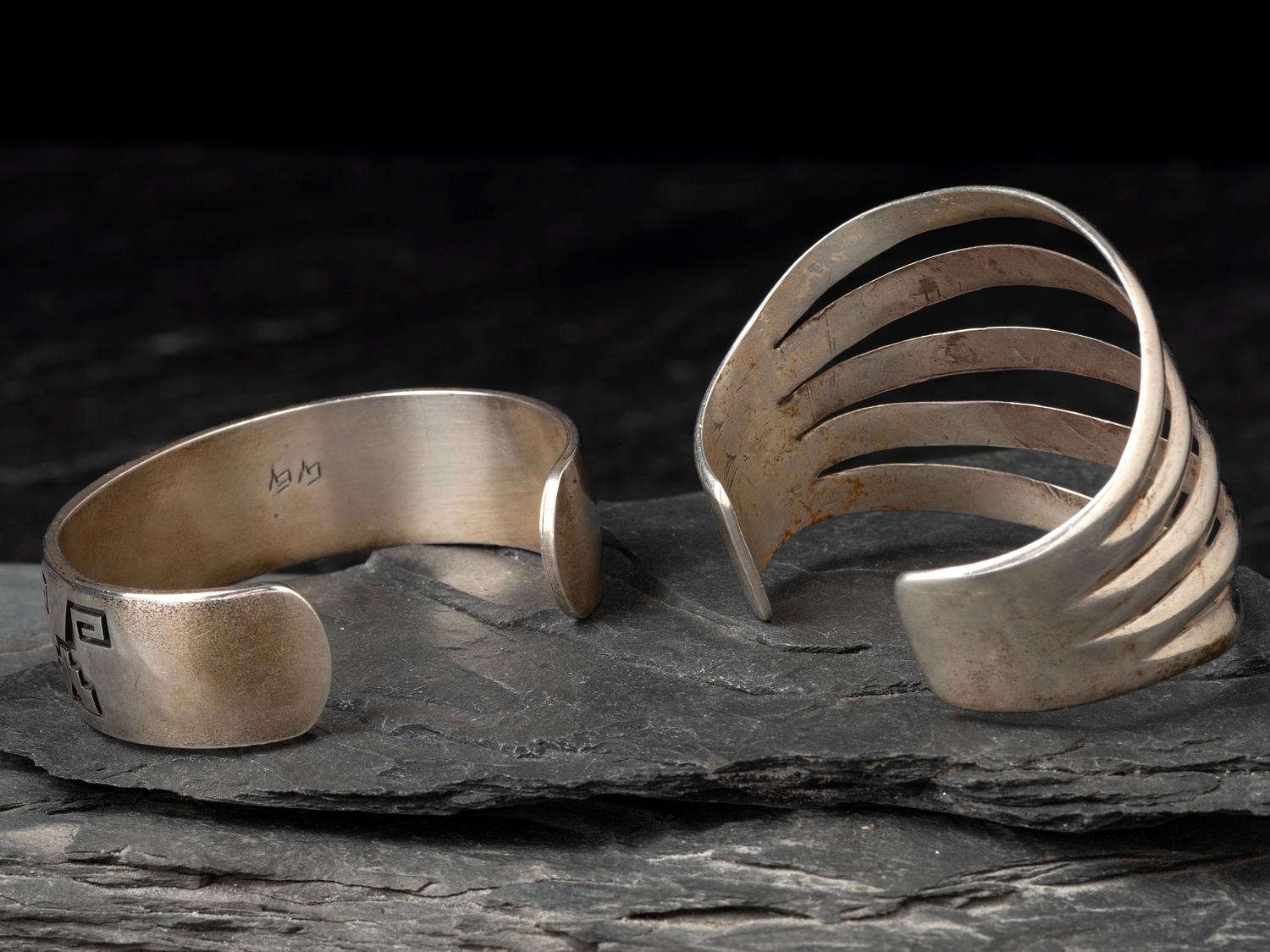 Sterling Silver Split Shank Cuff Bracelet, with White Hogan Shop Mark, PLUS