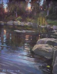 Landscape with Rocky Lake Shoreline