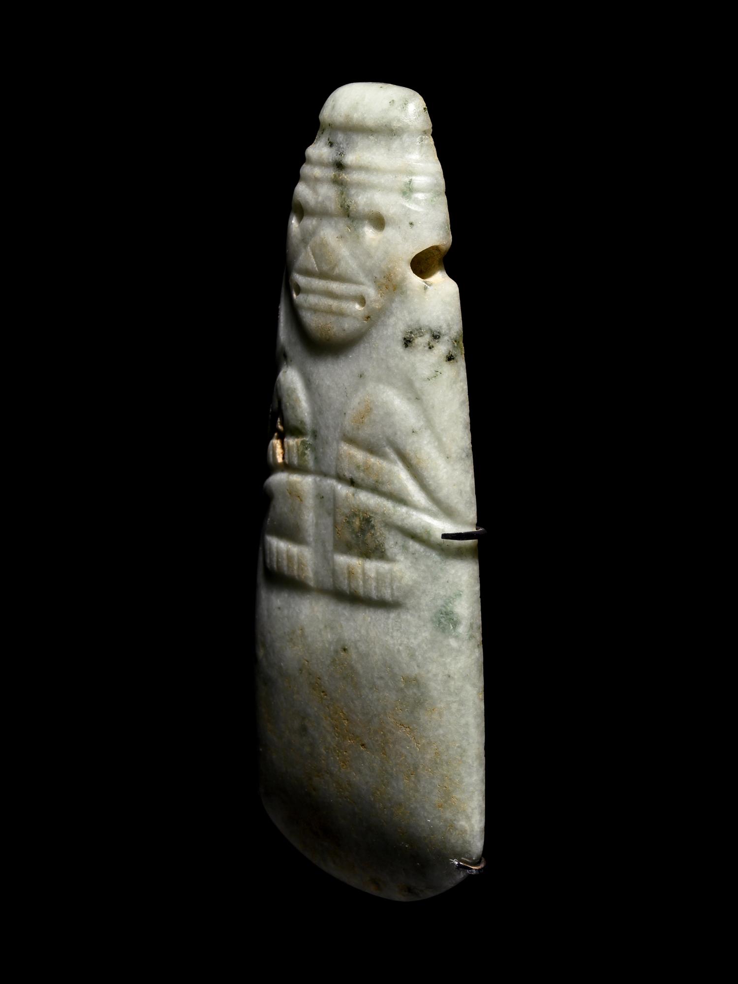 A Nicoya Jade Axe God Pendant