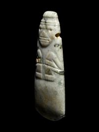 A Nicoya Jade Axe God Pendant