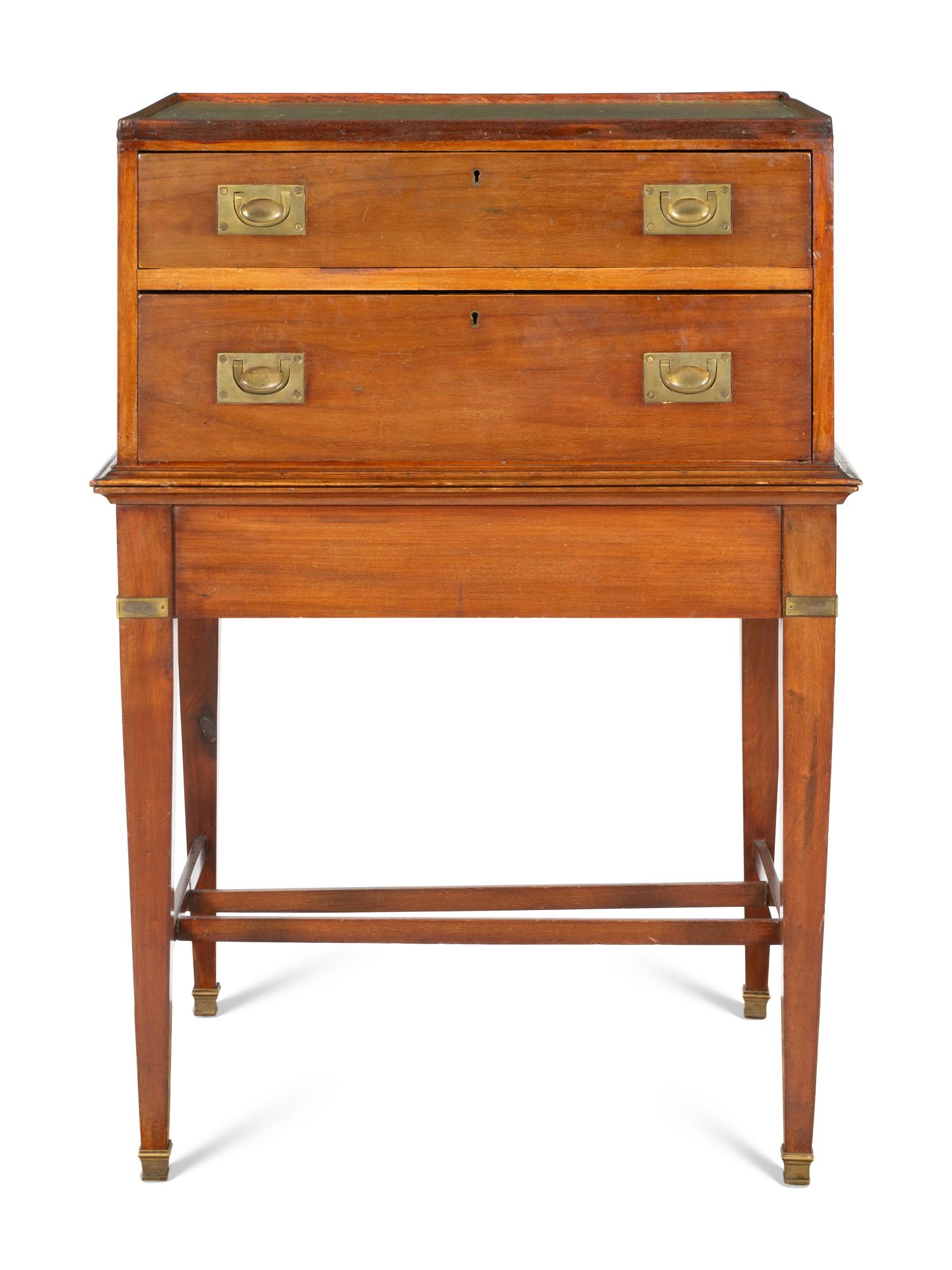 A Campaign Style Mahogany Work Table