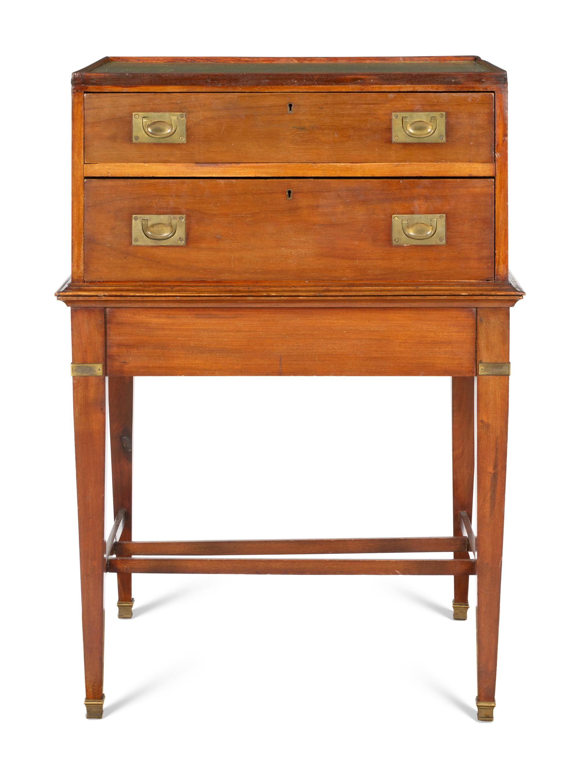 A Campaign Style Mahogany Work Table