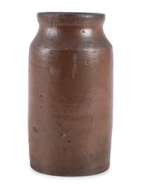 An Ohio Albany Glaze Scrafitto Incised Stoneware Jar