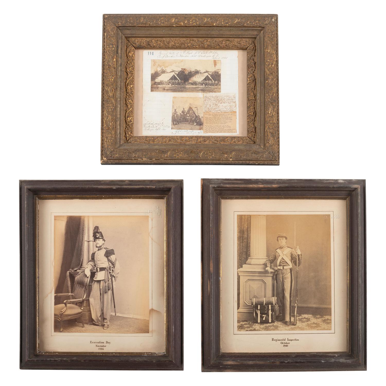 [Civil War] Group of 10 Photographs of Members of the 7th New York State Militia.
