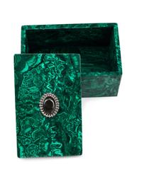 A Group of Four Malachite Boxes