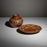 Santana and Adam Martinez (San Ildefonso, 1909-2002 / 1904-2000) — Redware Pottery
