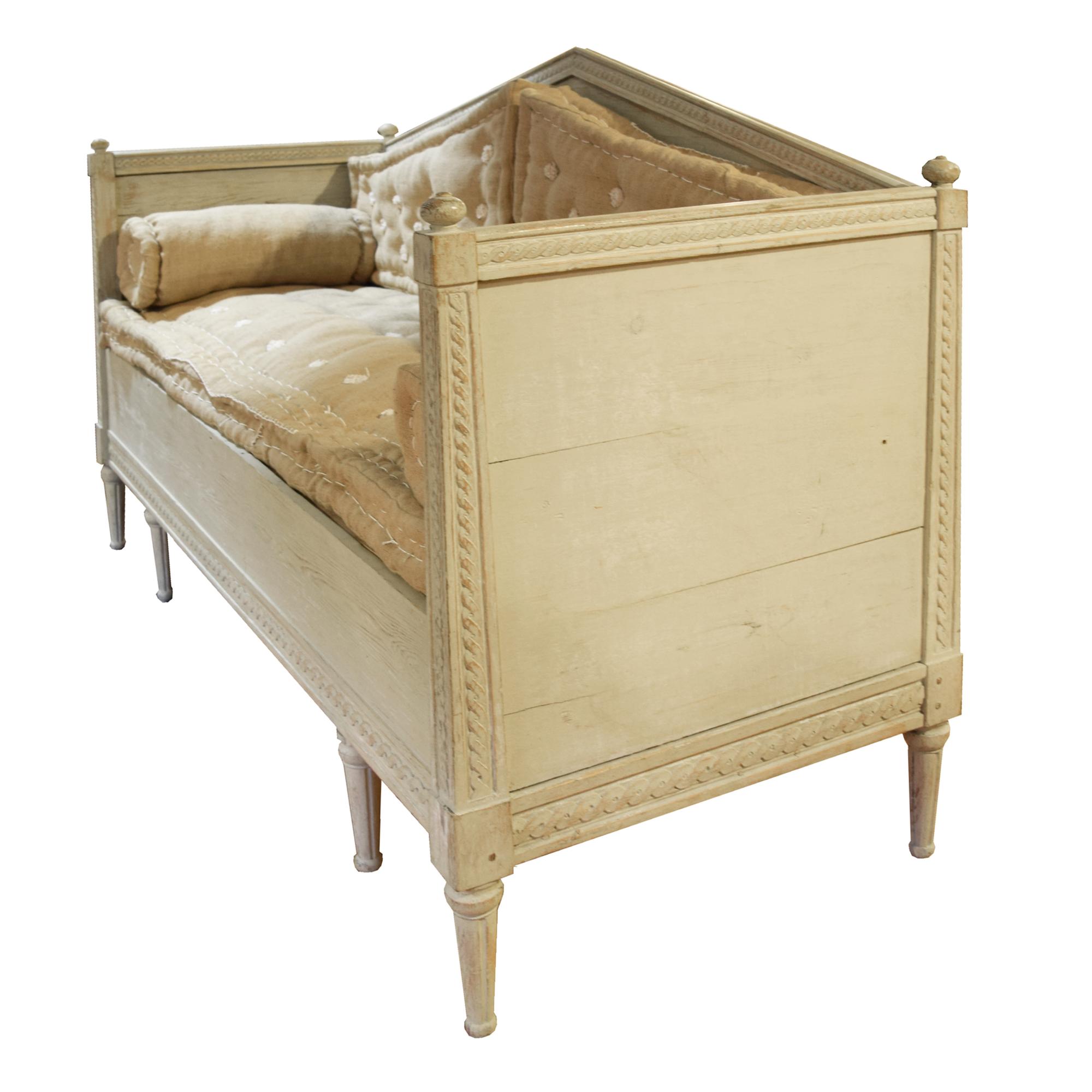 A Painted Pine Settee 74.5" W x 29" D x 44" H — Sweden, 20th Century