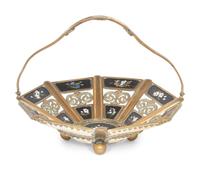 An Italian Gilt Metal and Pietra Dura Basket