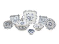 A Meissen Blue Onion Porcelain Dinner Service