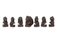 Seven Sculptures: Last Star , Calf-Tail, Two-Gun-White-Calf, Eagle-Calf, Medicine-Bossribs, Turtle and Weasel Feather , edition 8/30