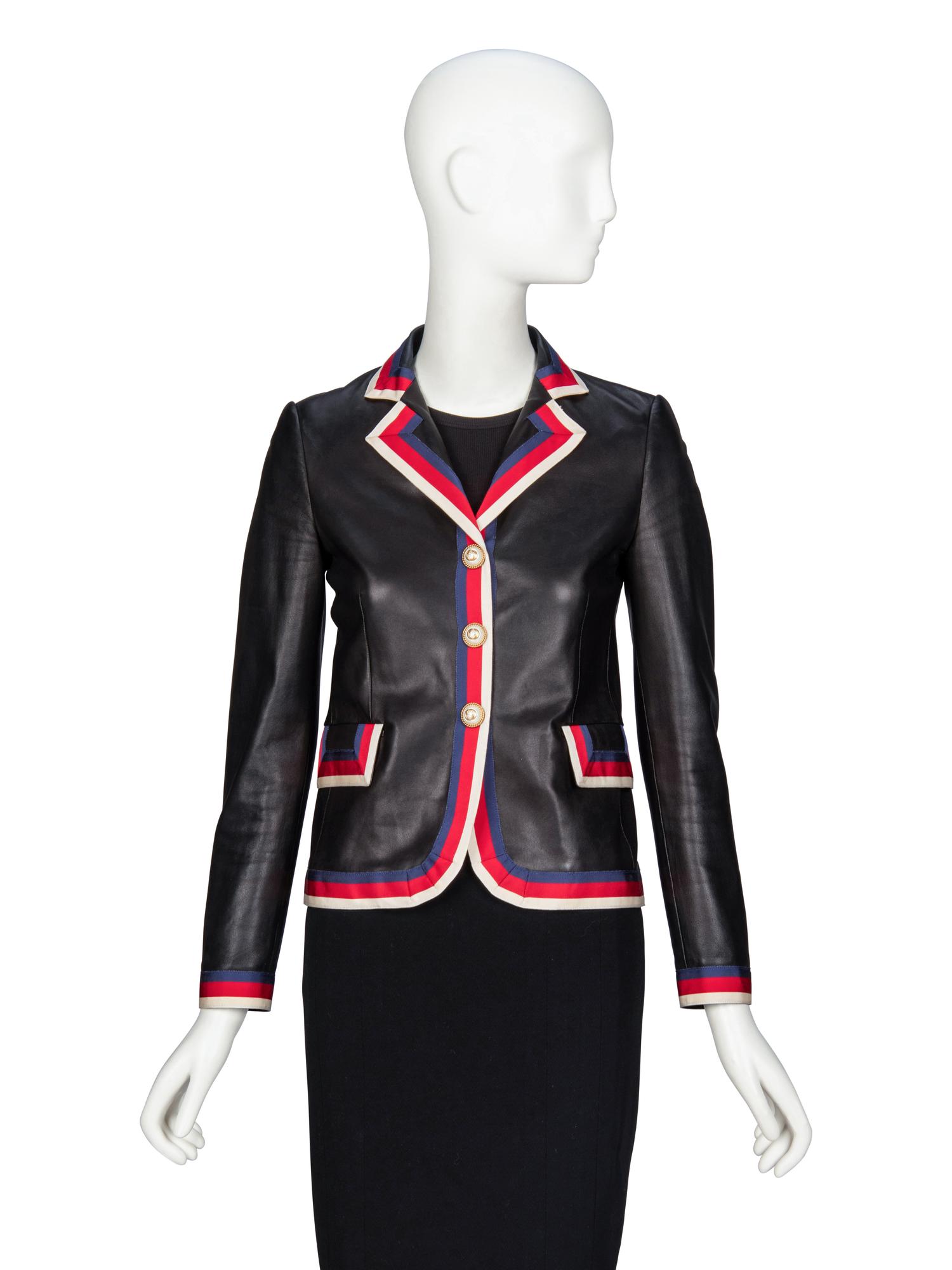 Gucci, Embellished Leather "Blind for Love" Blazer