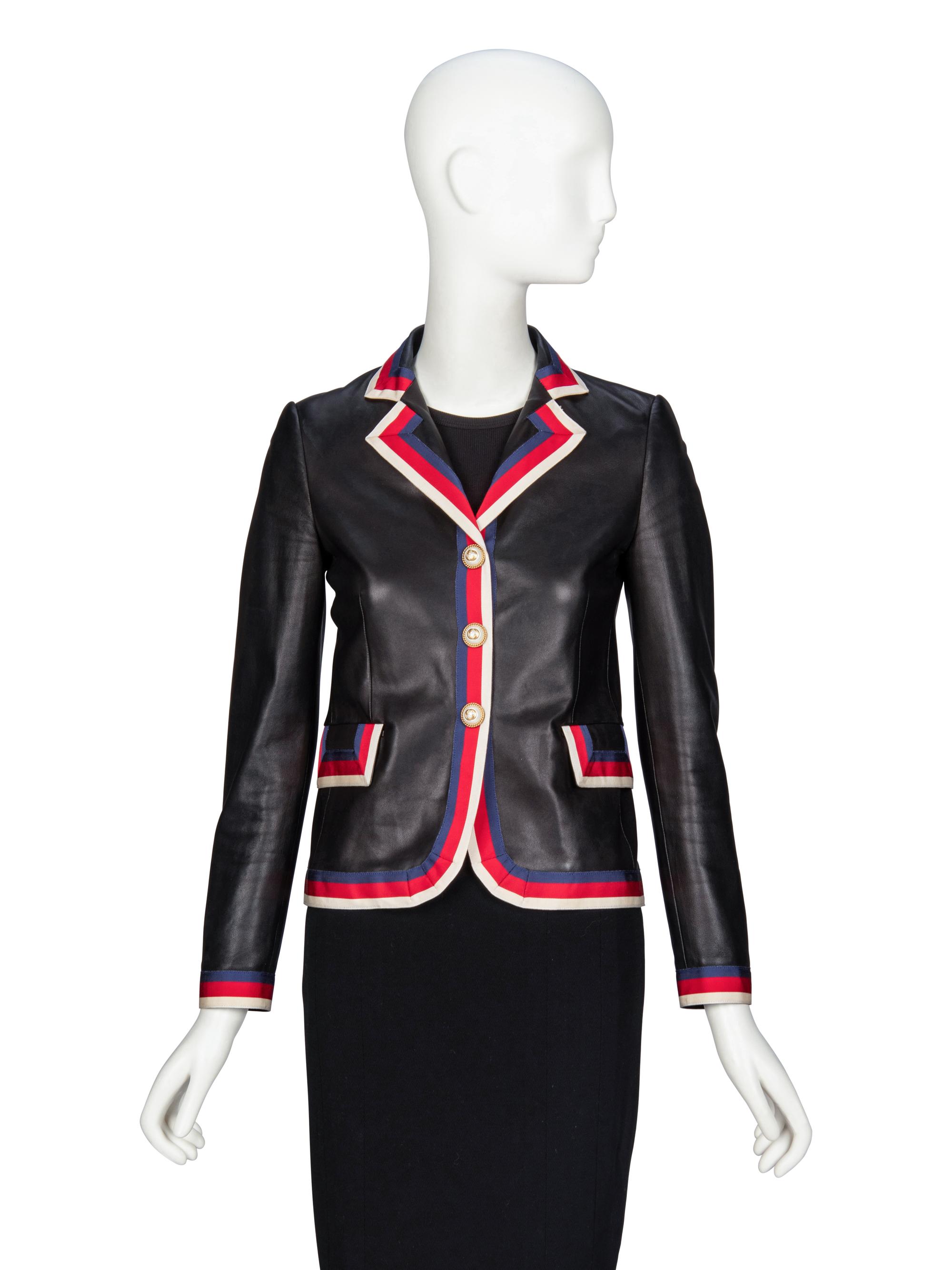 Gucci, Embellished Leather "Blind for Love" Blazer