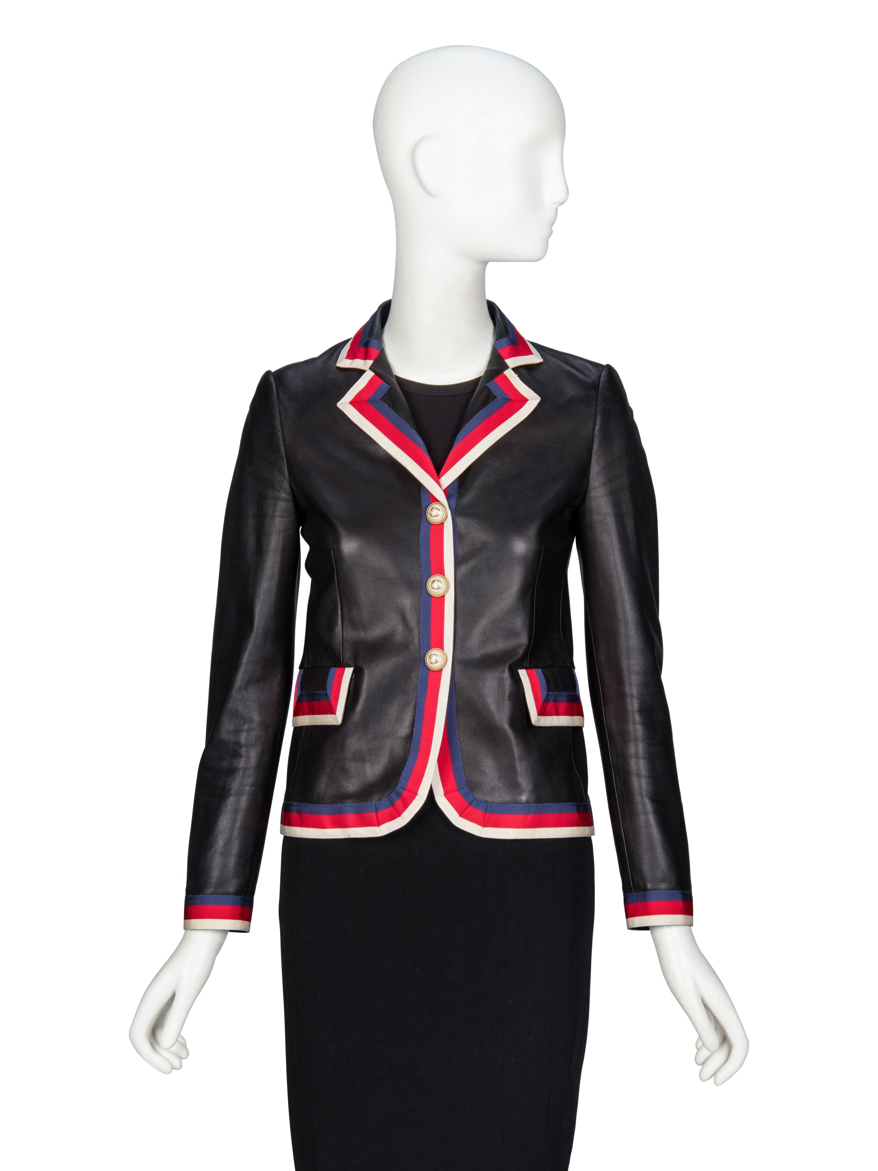 Gucci, Embellished Leather "Blind for Love" Blazer