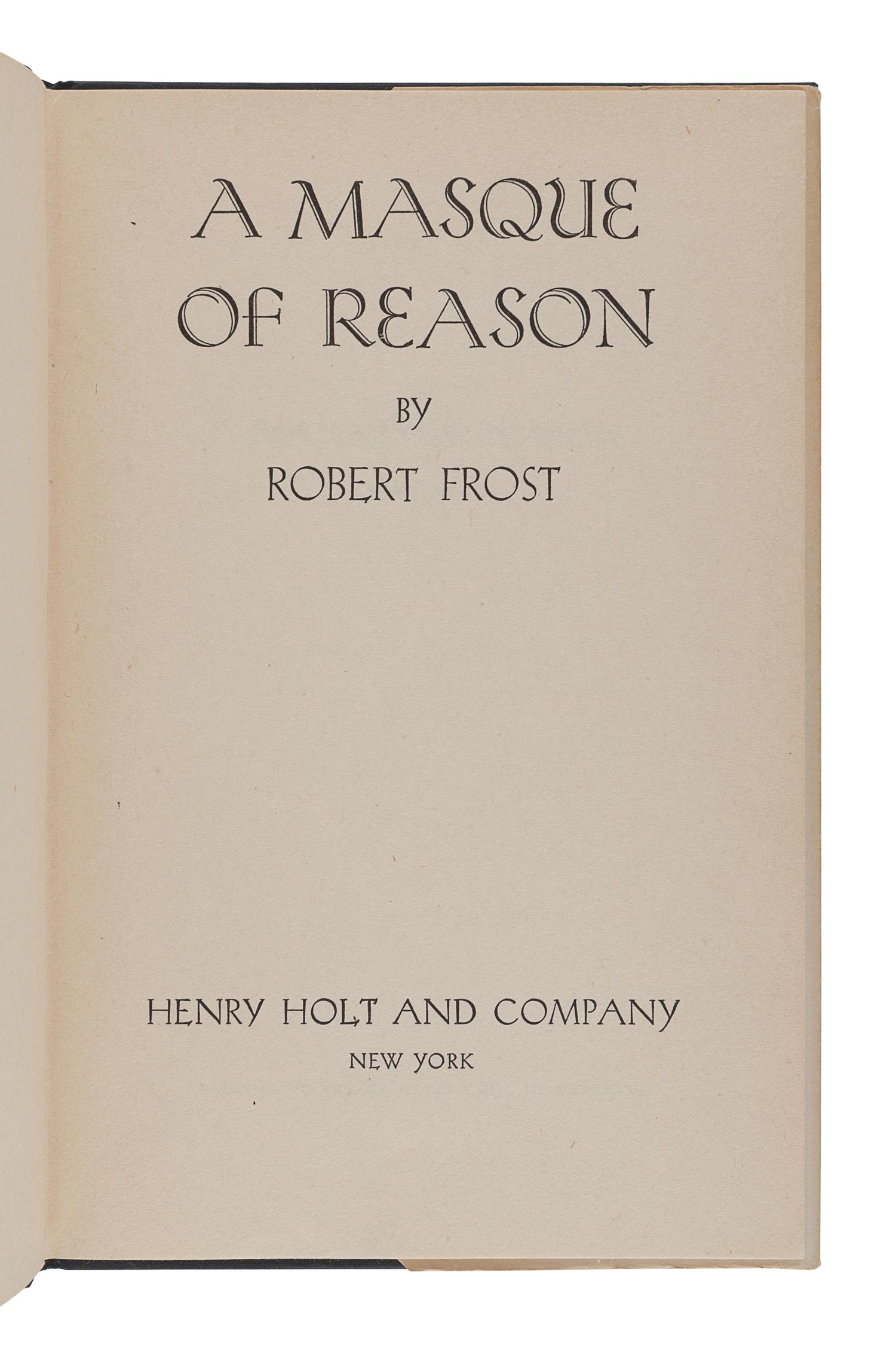 [FROST, Robert (1874-1963)]. A group of 7 works by or about Frost, comprising: