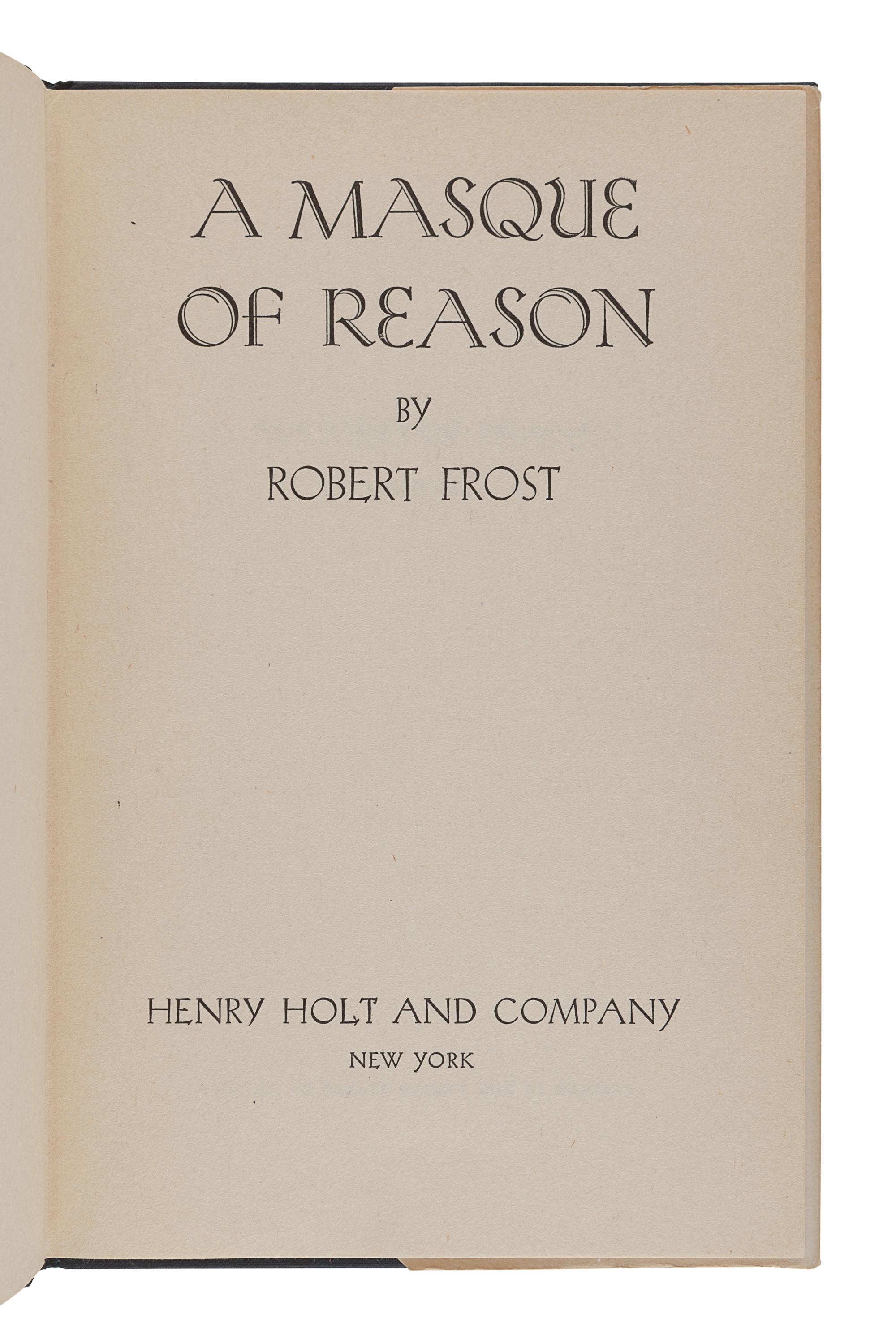 [FROST, Robert (1874-1963)]. A group of 7 works by or about Frost, comprising:
