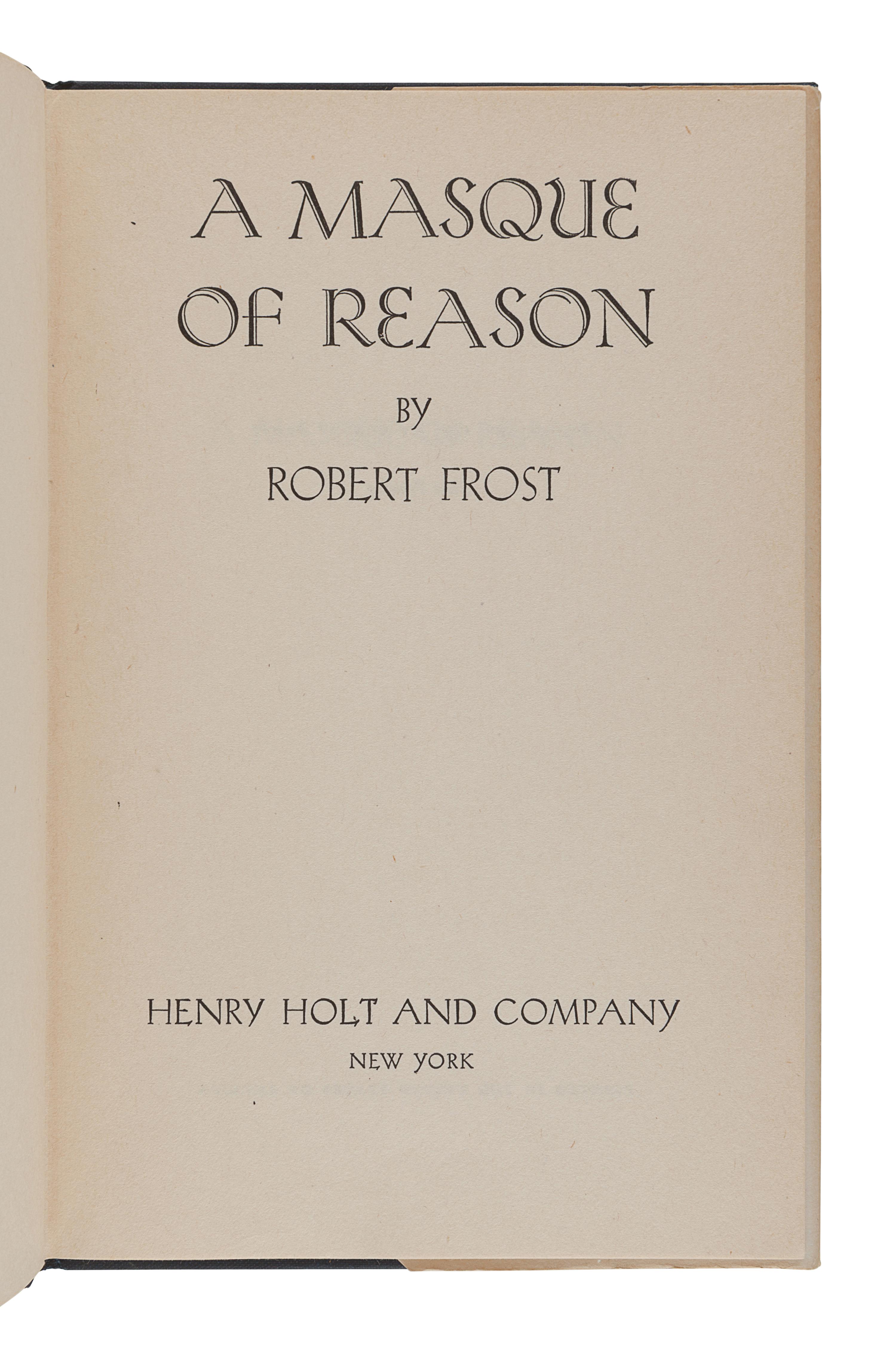 [FROST, Robert (1874-1963)]. A group of 7 works by or about Frost, comprising: