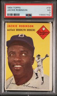 A 1954 Topps Jackie Robinson Baseball Card No. 10 (PSA 3 VG) from The Collection of David Eisenhower