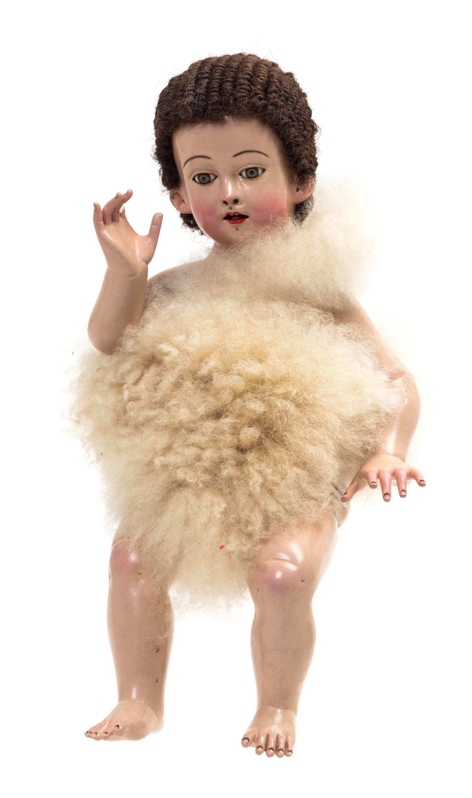 An Italian Painted Wood Creche Figure Height 11 inches. — 18TH/19TH CENTURY