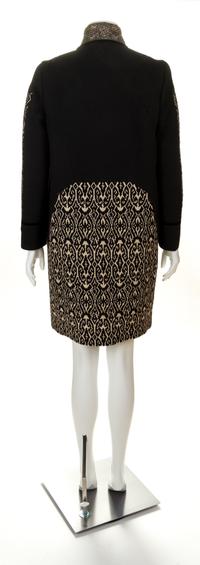 An Etro Black Pattern Coat Size 42.