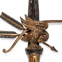 A Pair of Italian Painted and Giltwood Two-Light Sconces