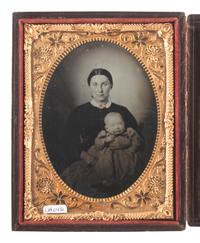 [EARLY PHOTOGRAPHY]. 16 assorted images featuring parents with children.