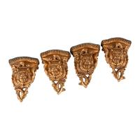 A Set of Four Italian Giltwood Wall Brackets
