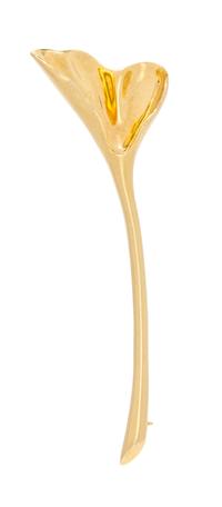 An 18 Karat Yellow Gold Ginko Motif Brooch, Tiffany & Co., 5.70 dwts.