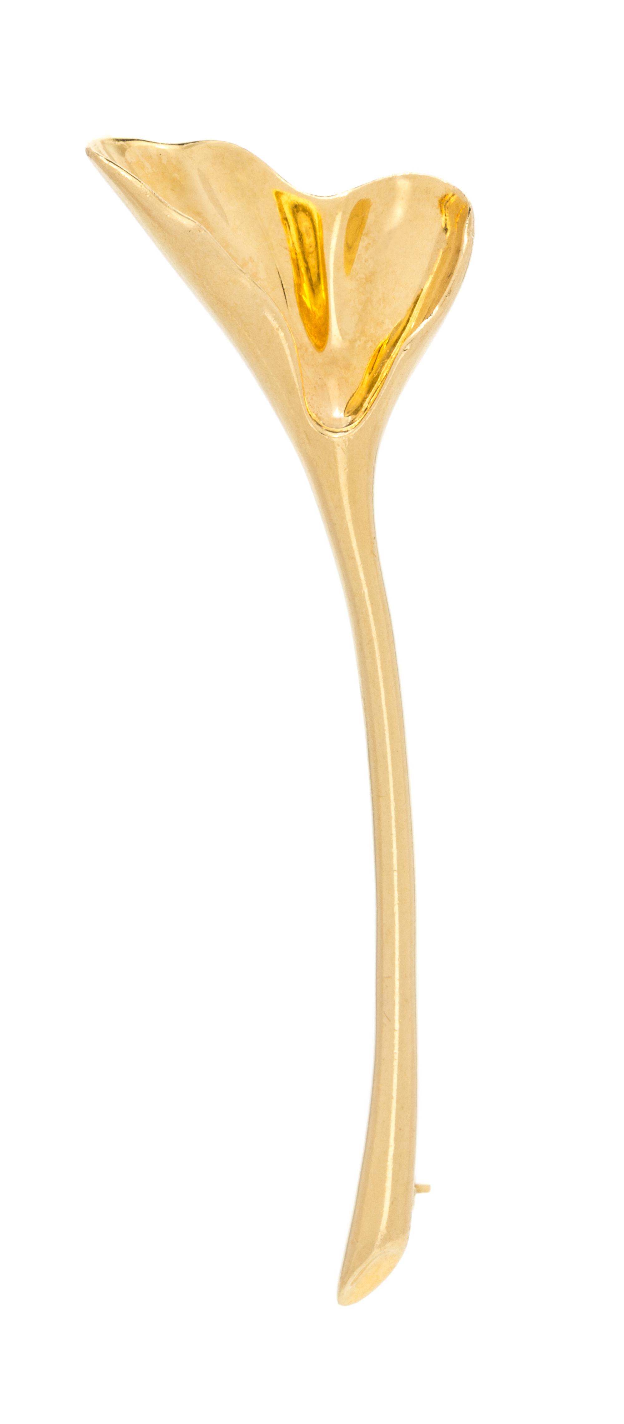 An 18 Karat Yellow Gold Ginko Motif Brooch, Tiffany & Co., 5.70 dwts.