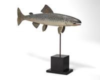 A Carved And Painted Trout