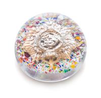 A World War II Military Badge Paperweight Over Frit, ,