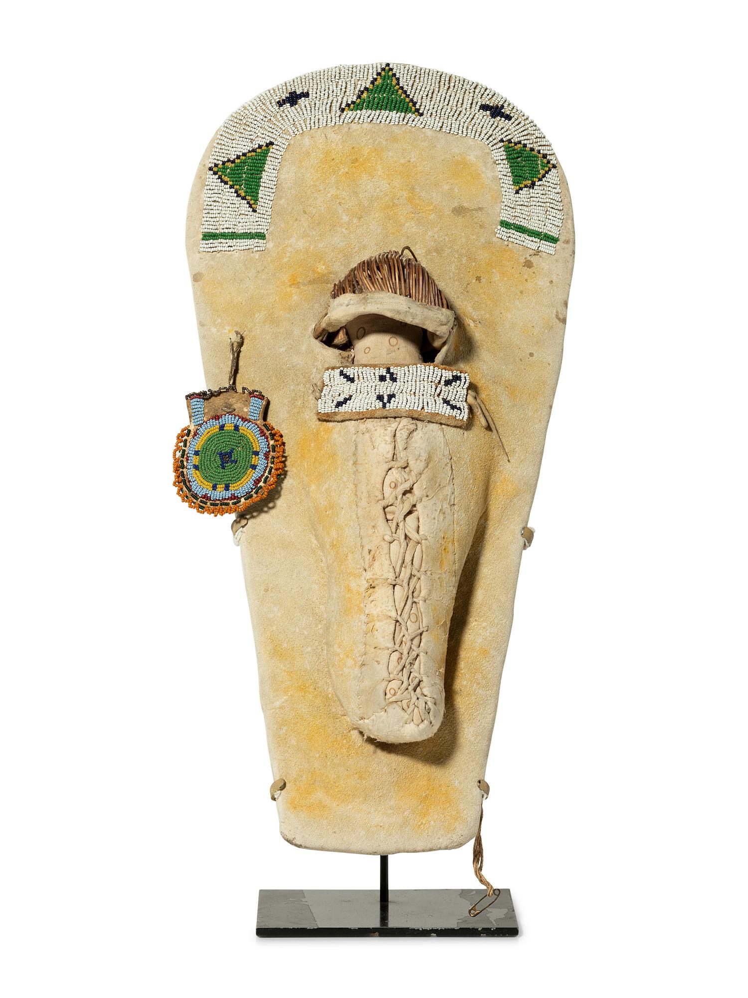 Ute Beaded Hide Doll Cradle