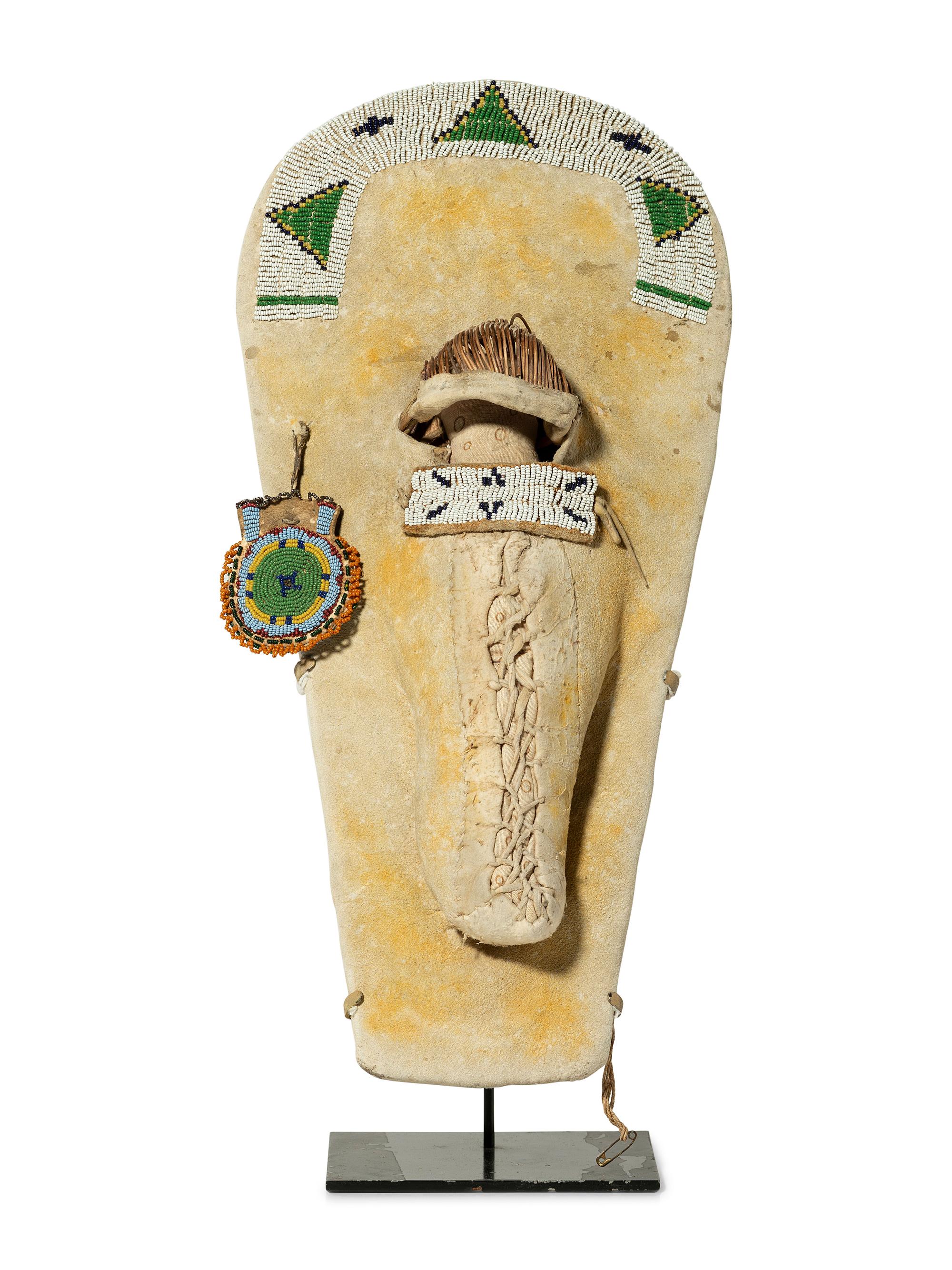 Ute Beaded Hide Doll Cradle