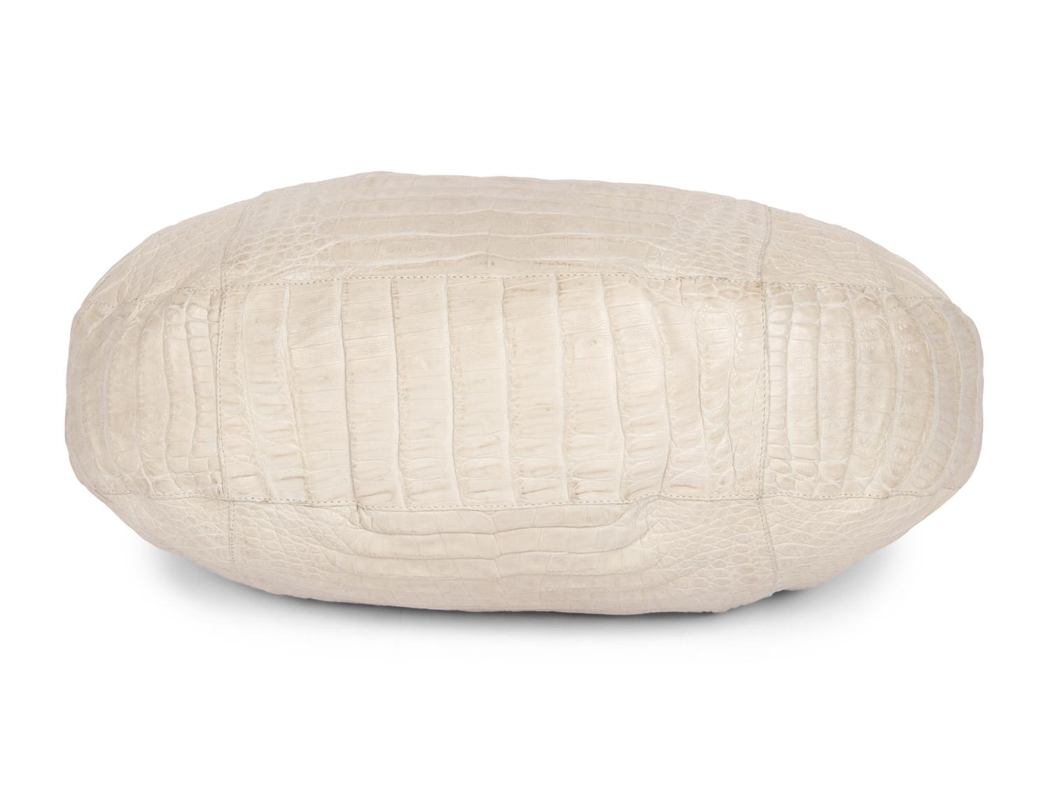 Nancy Gonzalez Cream Alligator Handbag, 2000s