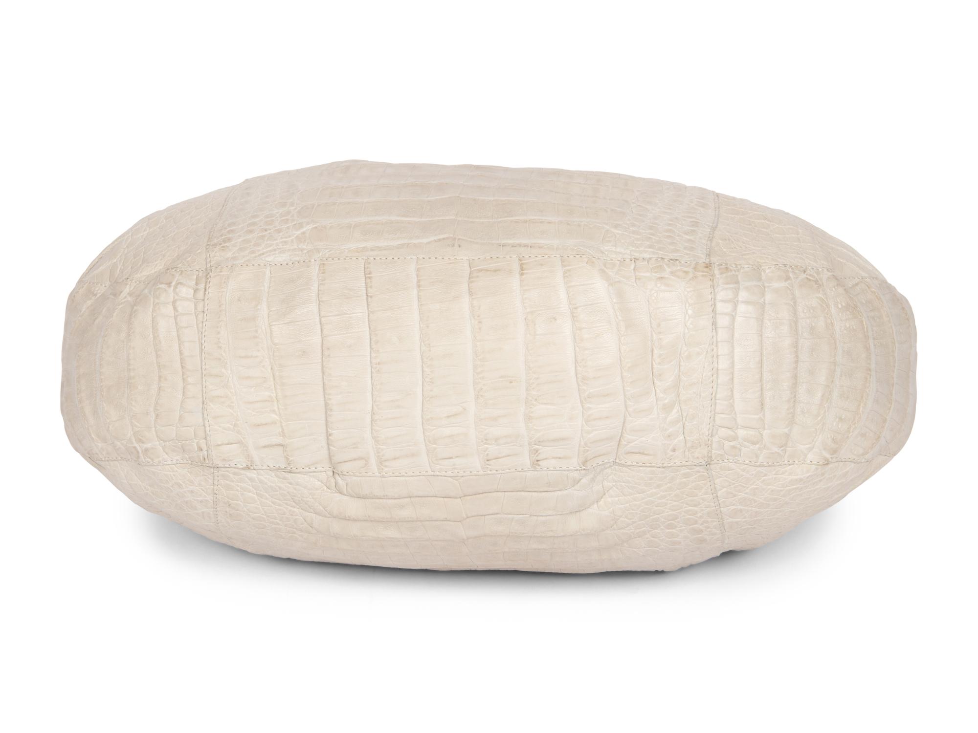 Nancy Gonzalez Cream Alligator Handbag, 2000s