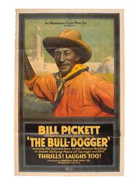 [ENTERTAINMENT] The Bull Dogger . Poster and lobby card feat. "World's Colored Champion" Bill Pickett