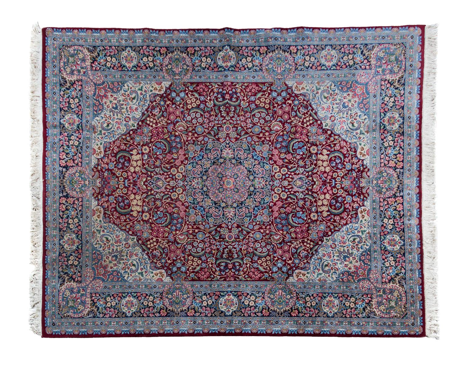 A Pakistani-Kirman Wool Rug 9 feet 9 inches x 8 feet 1 1/2 inches. — SECOND HALF 20TH CENTURY