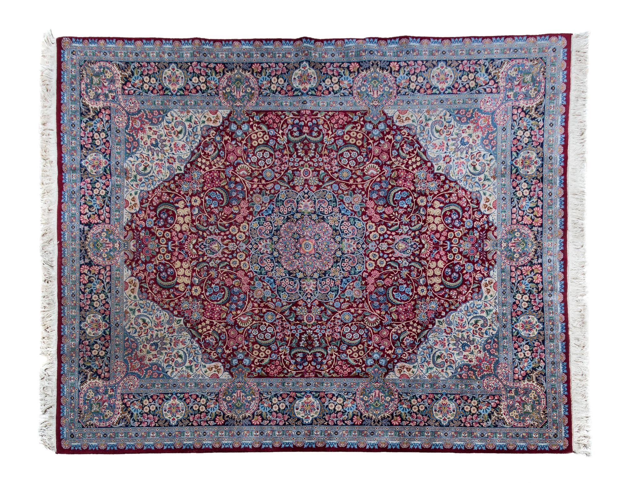 A Pakistani-Kirman Wool Rug 9 feet 9 inches x 8 feet 1 1/2 inches. — SECOND HALF 20TH CENTURY