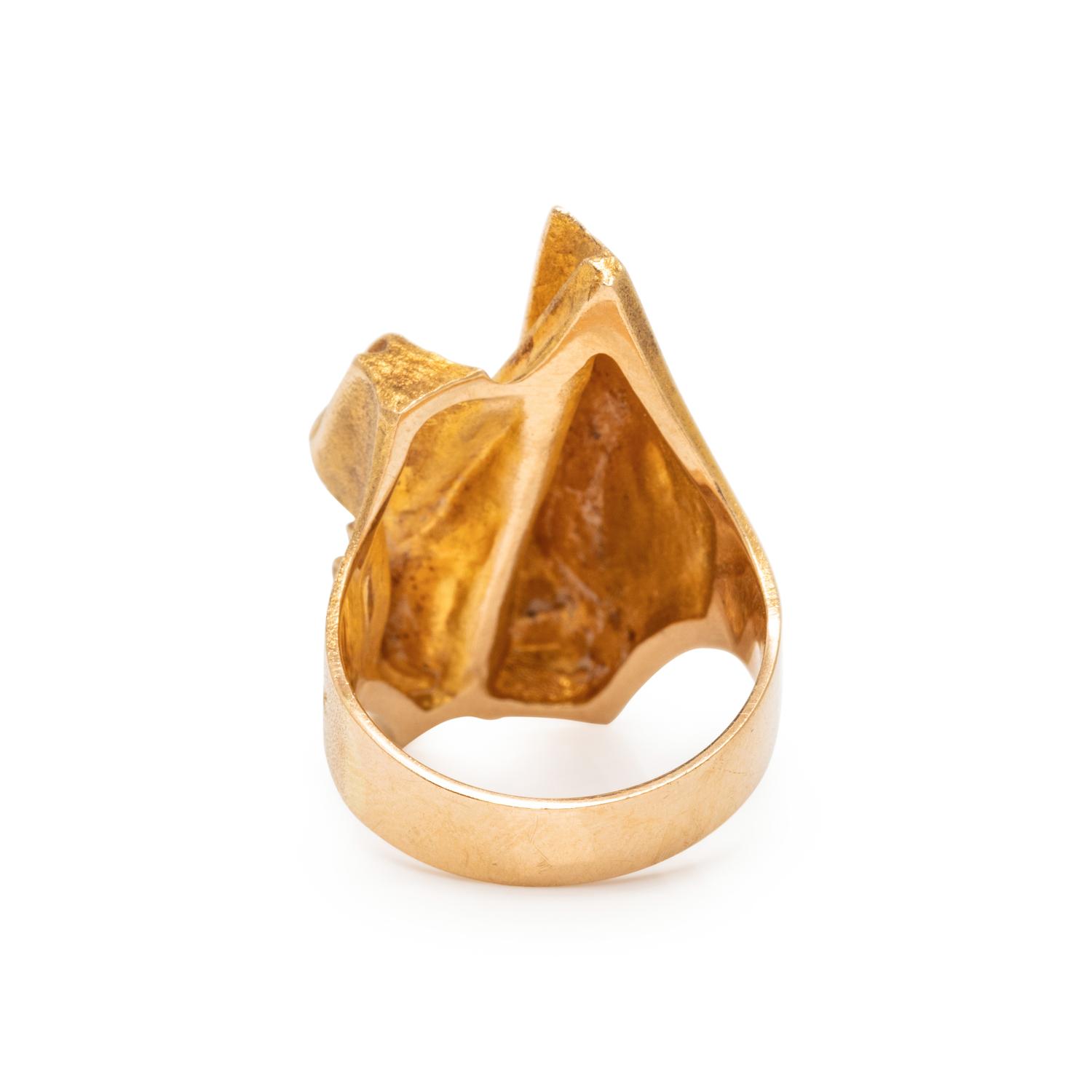LAPPONIA, YELLOW GOLD AND GREEN TOURMALINE RING