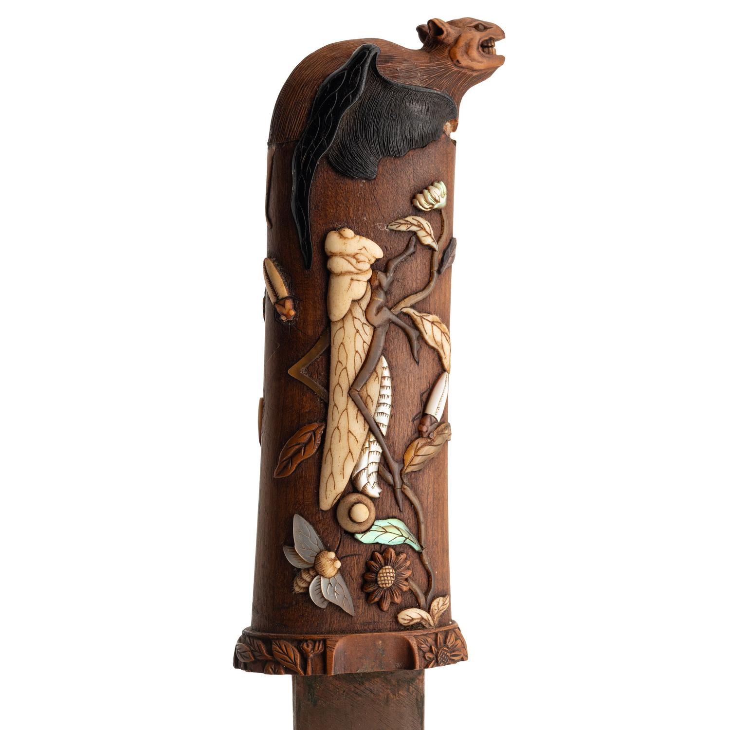 Shibayama Inlaid Wood Tanto Koshirae