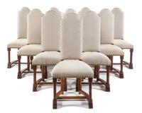 A Set of Fourteen Continental Oak Dining Chairs Height 45 3/4 inches. — EARLY 20TH CENTURY