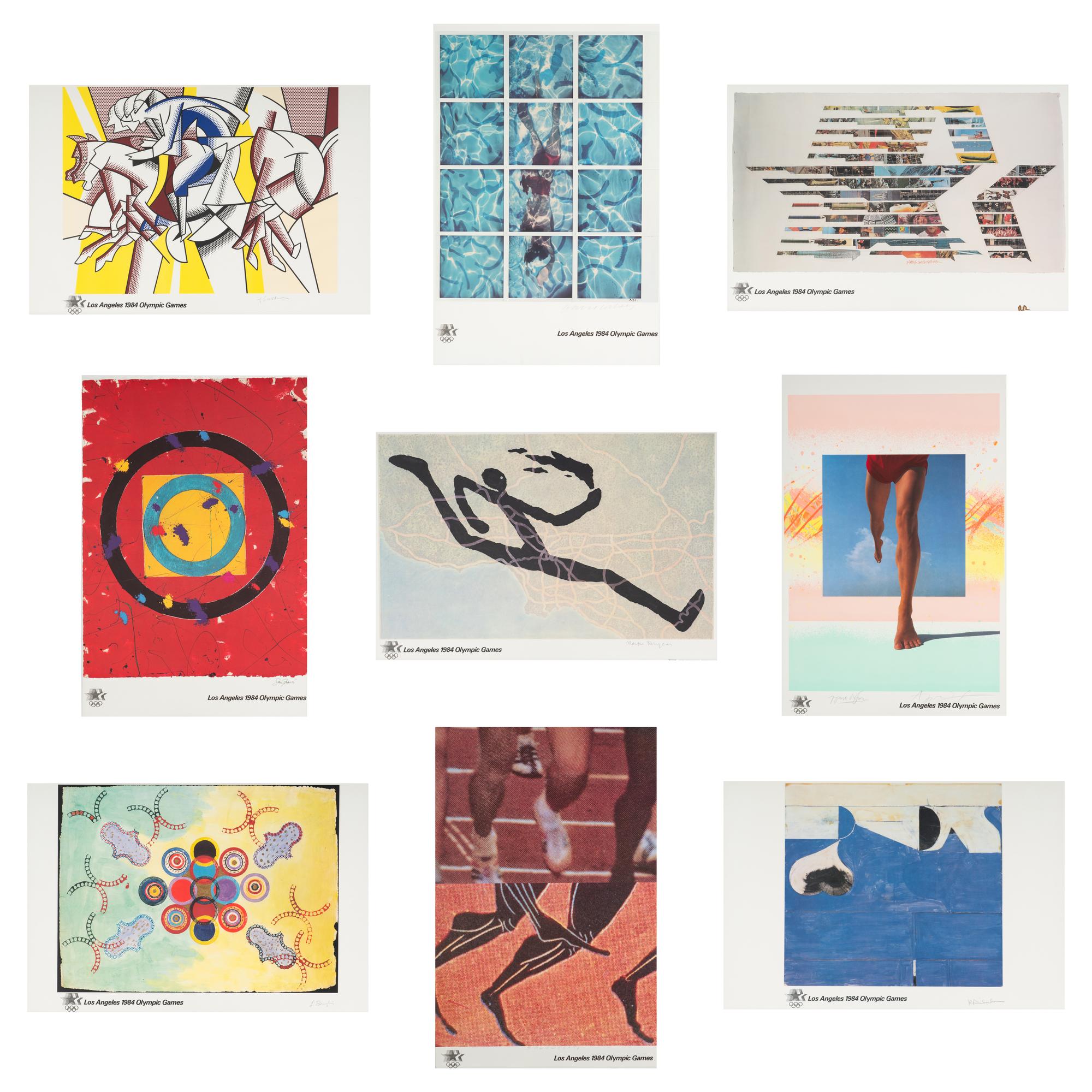 A group of 9 Los Angeles 1984 Olympics Posters