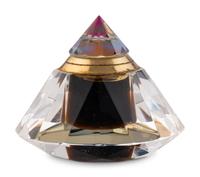 Three Czech Cut Glass Perfume Bottles