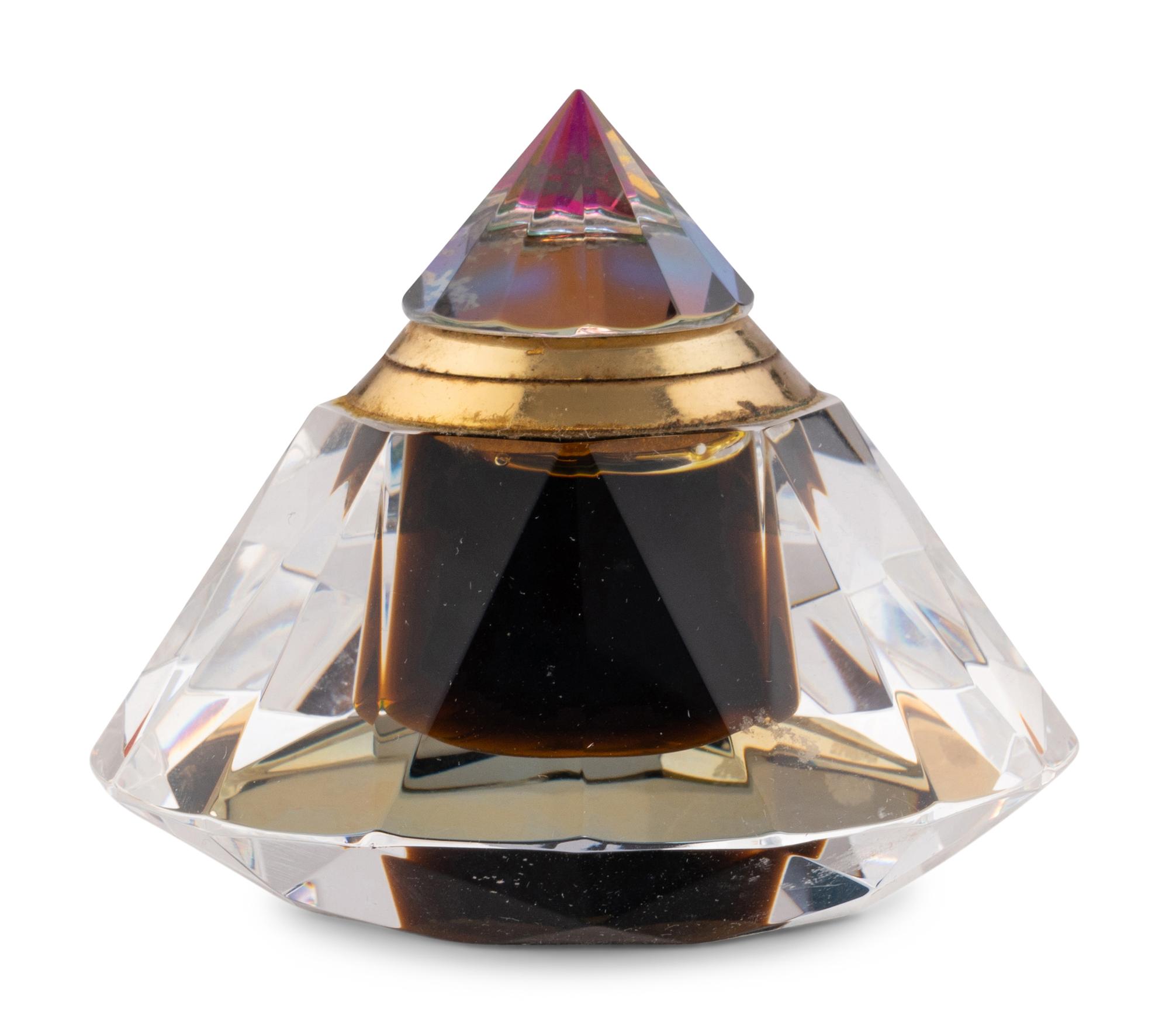 Three Czech Cut Glass Perfume Bottles