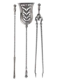 A Set of English Steel Fireplace Tools