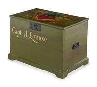 A Federal Green-Painted Pine Blanket Chest Box