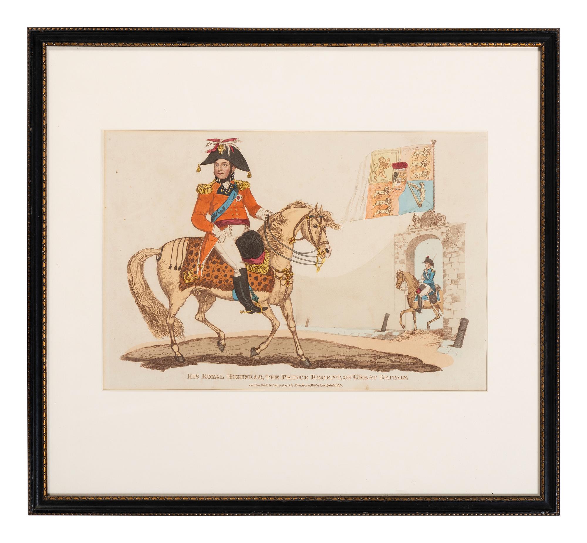 Six Hand-Colored Engravings of Napoleonic Wars Commanders