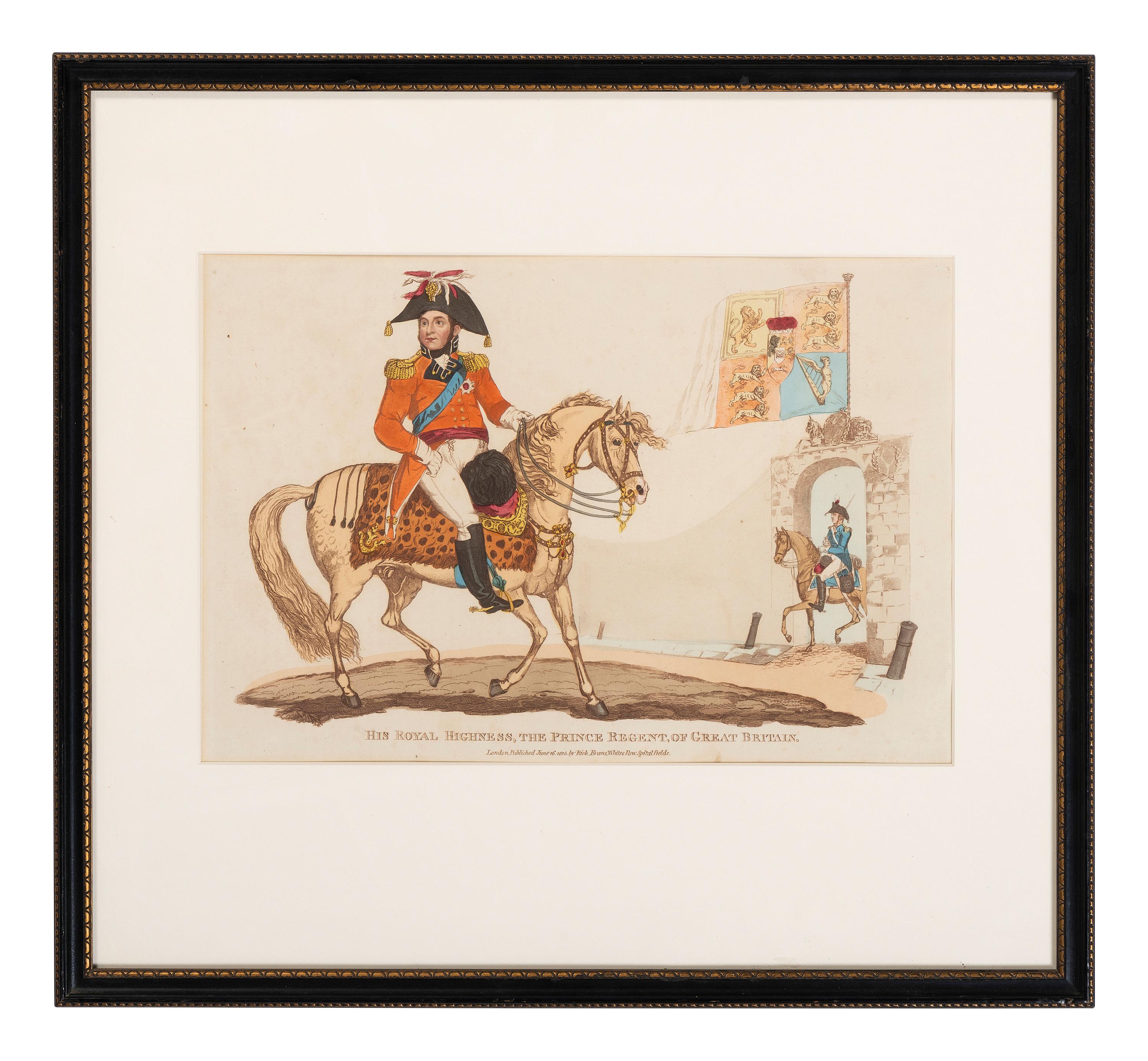 Six Hand-Colored Engravings of Napoleonic Wars Commanders