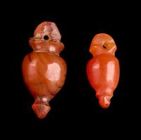 A Pair of Egyptian Carnelian Heart Amulets